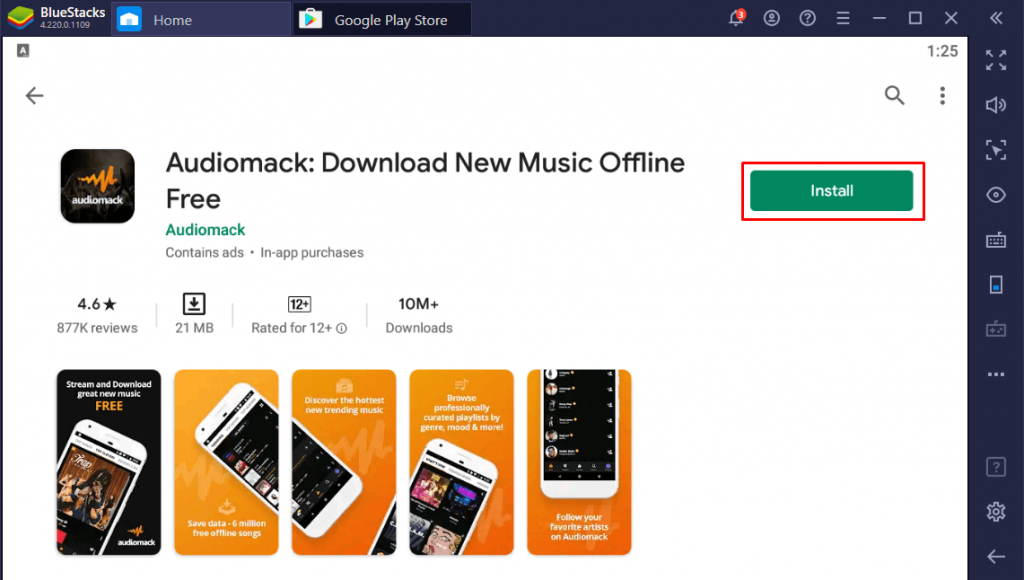 install Audiomack for PC