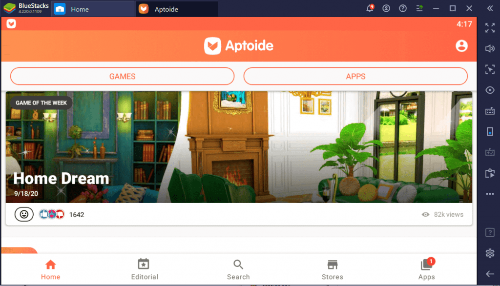 Aptoide app for PC