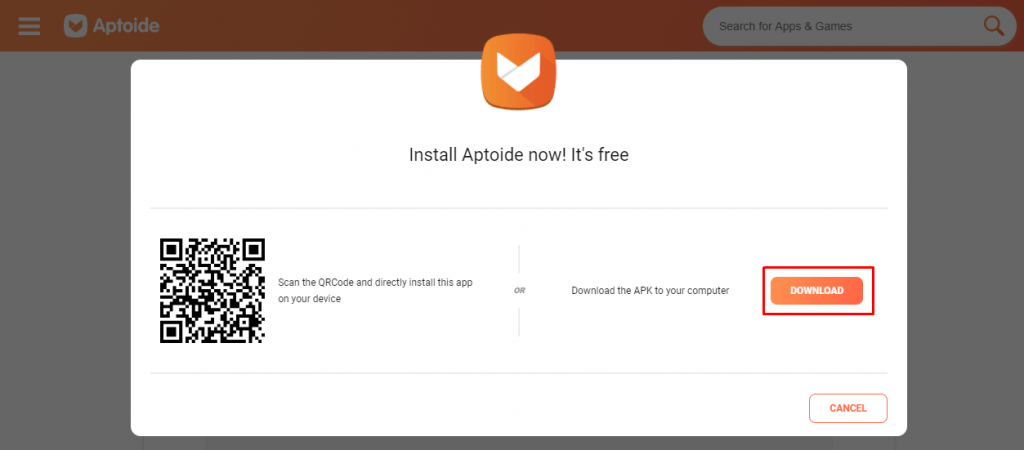 Download Aptoide apk for PC