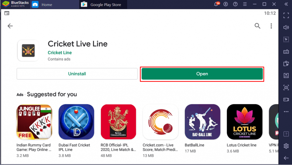 Open Cricket Live Line for PC