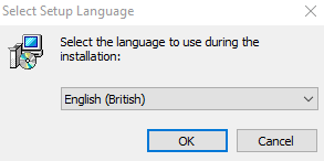 Select English as setup language