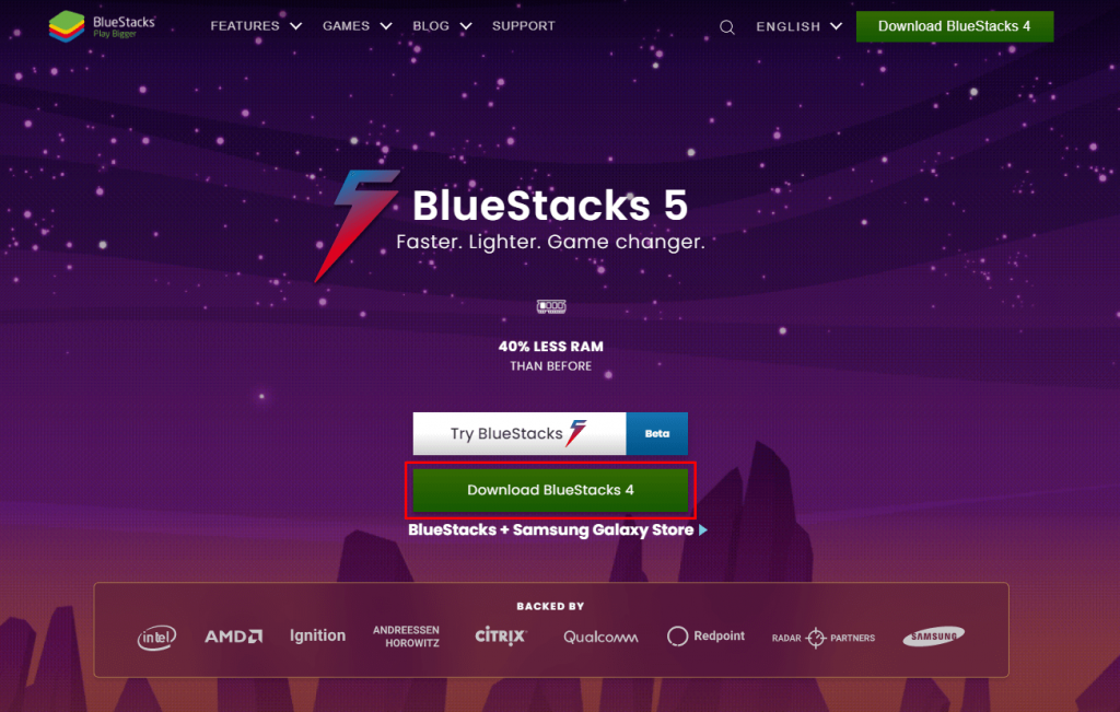 Select Download BlueStacks 