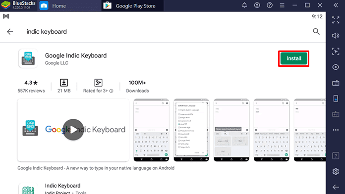 Install Google Indic Keyboard for PC