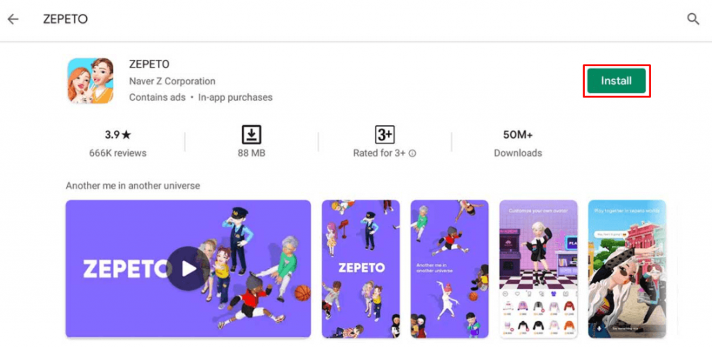 Install ZEPETO for PC