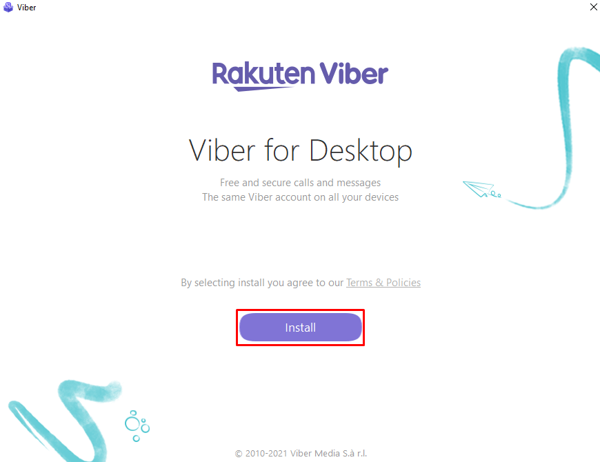 Select Install to install Viber