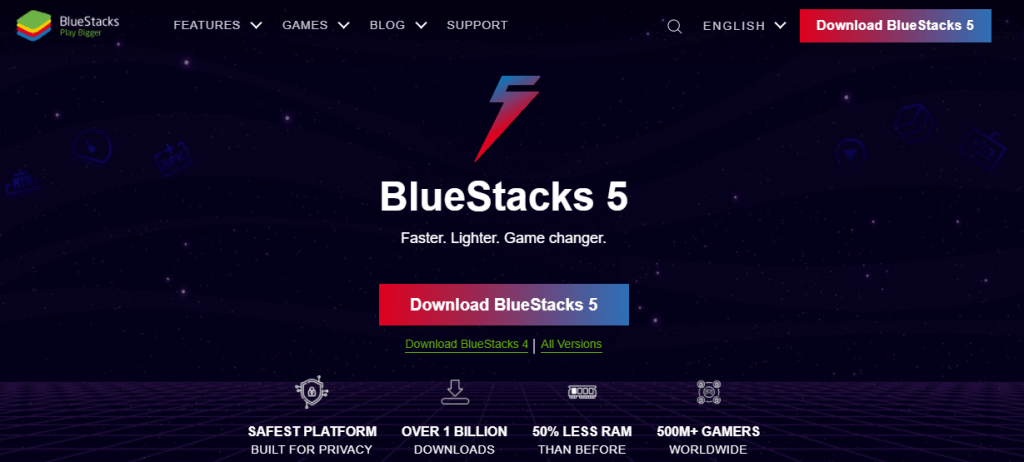 click on download BlueStacks to install BlueStacks