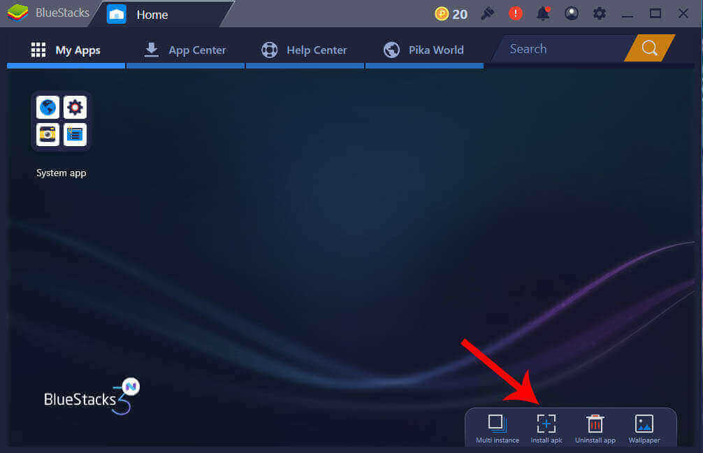click on Install APK to install ANT Launcher for PC 