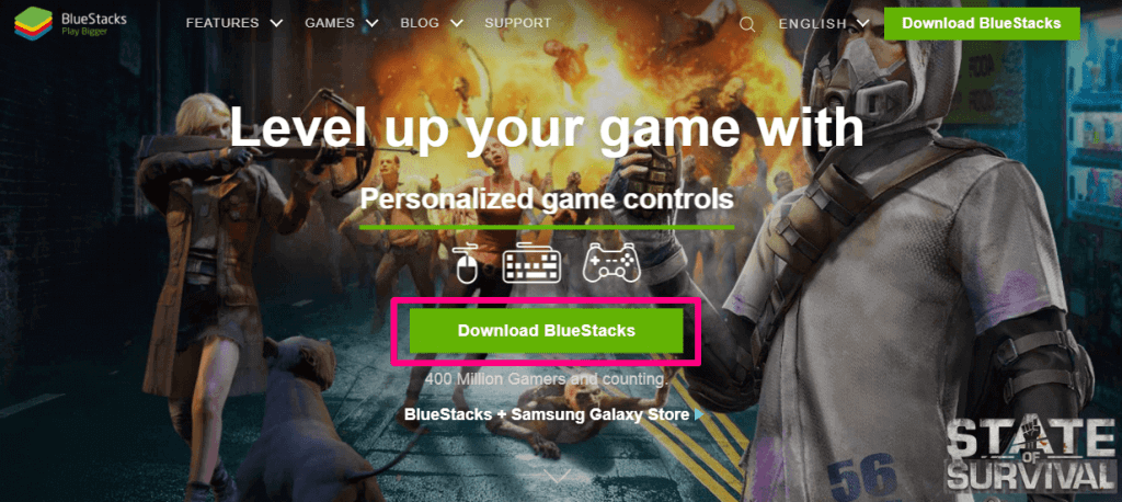 click on Download BlueStacks to install Teachmint for PC